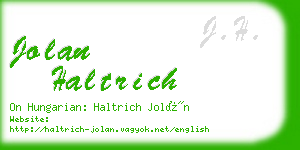 jolan haltrich business card